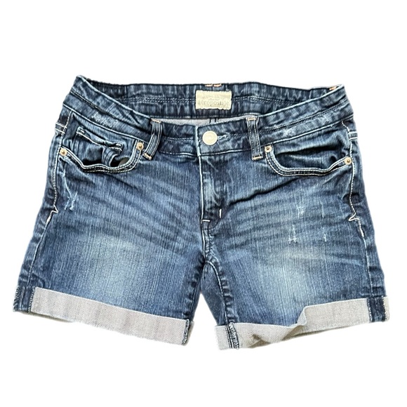 Aeropostale Cuffed Blue Denim Shorts - sz 3/4 - Picture 1 of 6